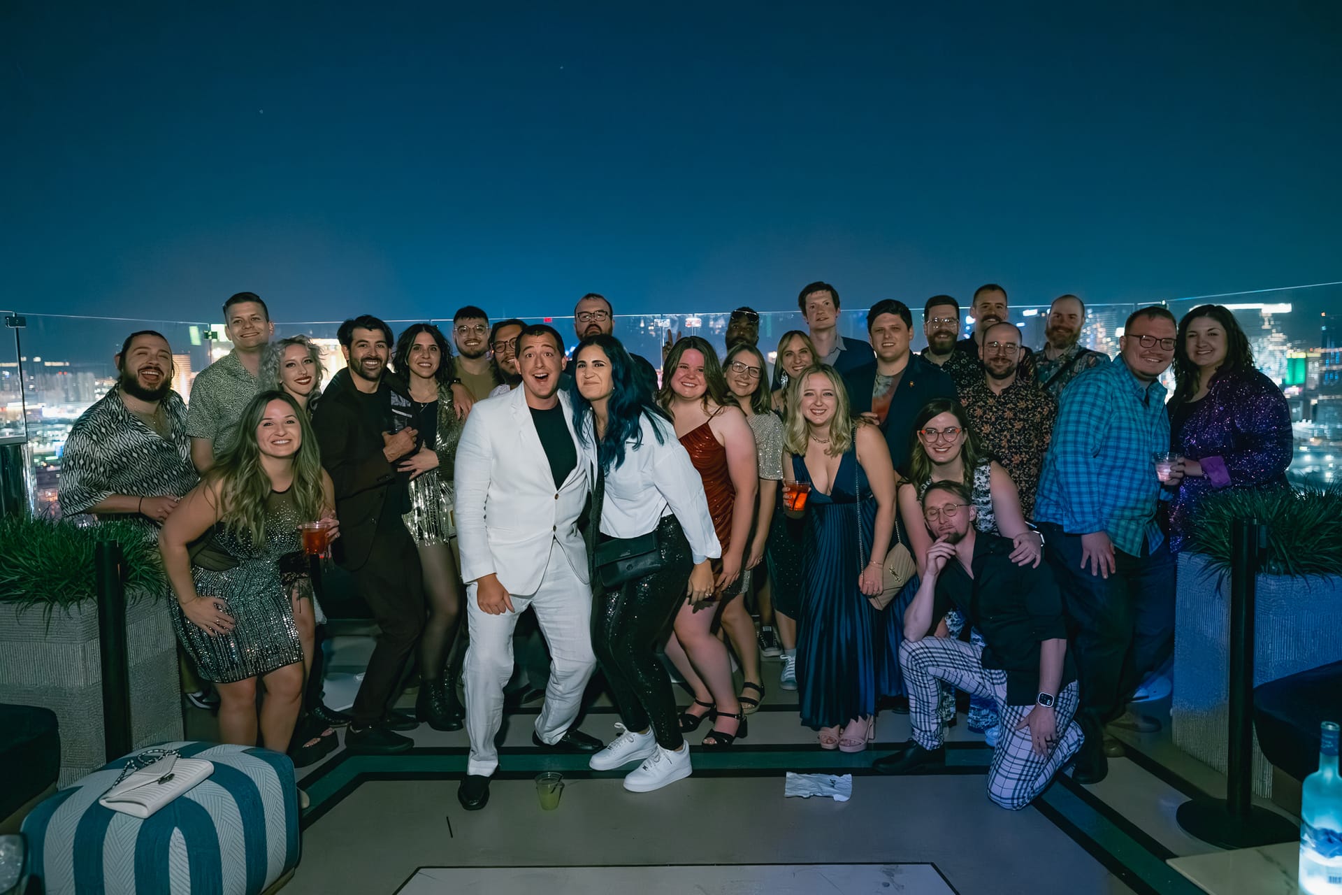 Private party bus group heading to a Las Vegas nightclub